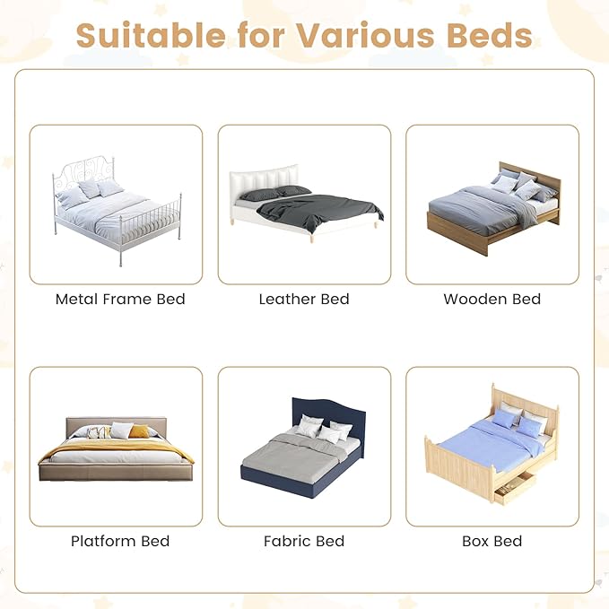 HONEY JOY Bed Rail for Toddlers, 60-Inch Extra Long, Foldable Portable Swing Down Safety Bed Guard Rail, Toddler Bed Rails for Crib, King Queen Full Twin Size Bed Mattress (Gray)