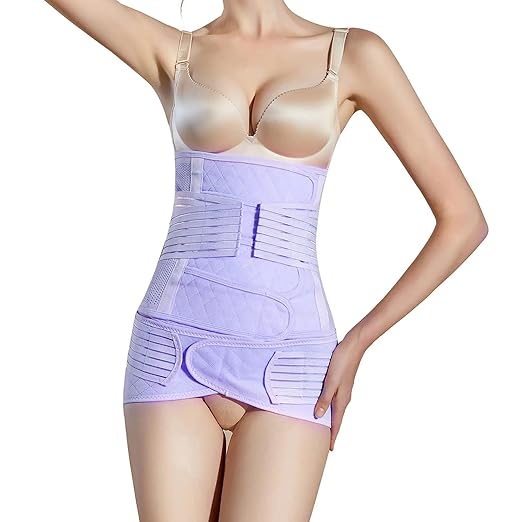 2 in 1 Postpartum Belly Band Wrap Purple, C-Section Support Belt XX-Large, Post Partum Support Recovery Waist/Pelvis Belt, Hysterectomy Belly Band Binder Girdle Stomach