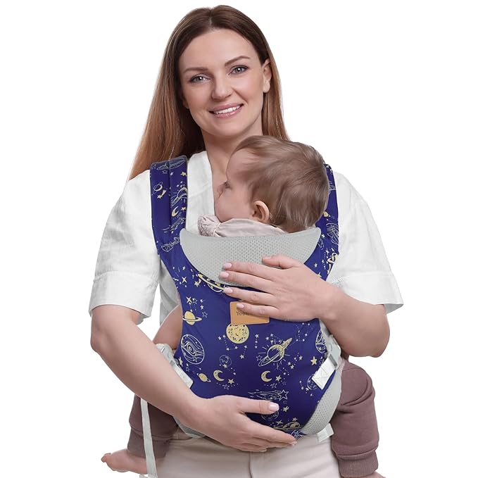 Baby Carrier Newborn to Toddler, Ergonomic Adjustable Toddler Carriers for 7-66 Lbs, Cozy Lightweight Infant Carrier with Neck Support, Baby Holder Carrier with Lumbar Support for Mom Dad