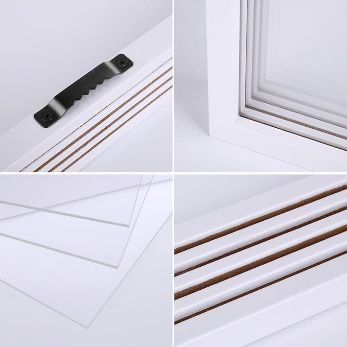 Family Handprint Kit, Hand Prints Keepsake Frame, DIY Craft Gift for New Parents & Mom & Baby, Grandparents, Mother's Day, Father's Day, Adoption Day, Anniversary, 6 Non -Toxic Paints (White)