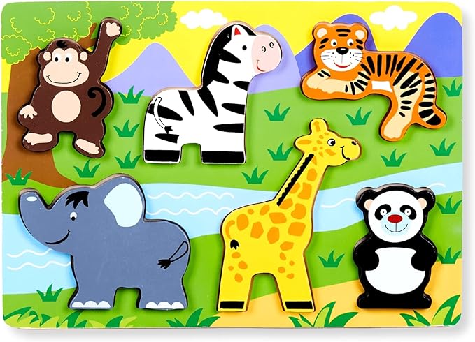 Chunky Puzzles for Toddlers 1-3, Farm, Sea, Zoo Animals Wooden Puzzles, Preschool Early Learning Toy Gift for Kids Ages 1 2 3 Year Old