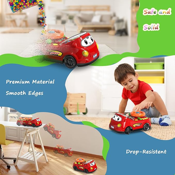 2-in-1 Toddler RC Car & Steering Wheel Toy with Music | Interactive Simulation Driving Adventure Toy for 18+ Months Baby Learning | Gift for 1.5+ Years Old Boys Girls