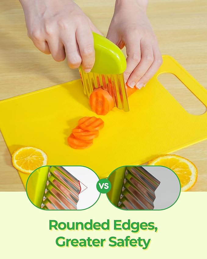 Kids Kitchen Knife Set, 15 Pcs BPA Free Montessori Kitchen Tools for Toddlers' Real Cooking, Include Knives, Crinkle and Sandwich Cutters, Peeler, Cutting Boards, Cleaning Tools for 3+ Birthday Gift