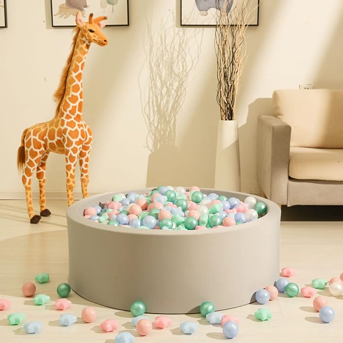 GOGOSO 100 Non-Toxic Play Balls for Kids - Soft, Crush-Proof, and BPA-Free Pit Balls in Fun Colors for Indoor/Outdoor Playtime