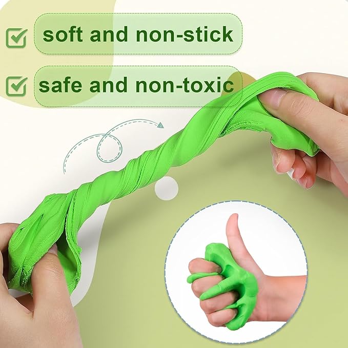 Air Dry Clay for Kids, 60 Colors Molding Magic Clay, Safe & Non-Toxic, DIY Model Arts & Crafts Kit with Sculpting Tools, Birthday&Christmas Gift for Age 3-12 Years Old Girls & Boys Kids