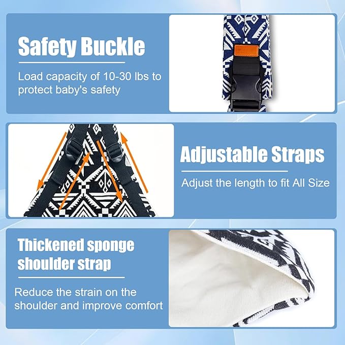 Baby Sling Carrier 2025 Baby Carrier Newborn to Toddler Sling Lightweight Baby Carrier Sling with Adjustable Straps Toddler Carrier Baby Wrap Sling for 10-30 lbs(Black)
