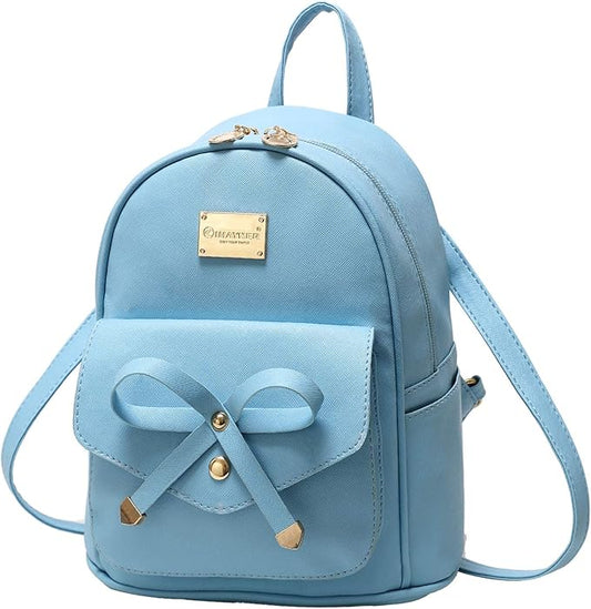 I IHAYNER Girls Bowknot Cute Leather Backpack Mini Backpack Purse for Women