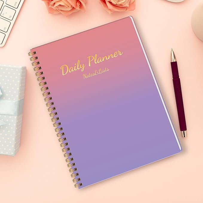 Cute Daily Planner Undated & To Do List Notebook for Work: With Hourly Schedule, 80 days Day on a Page Planner for Life Tasks - Day & Hour Agenda, Organizer Journal For Women or Men