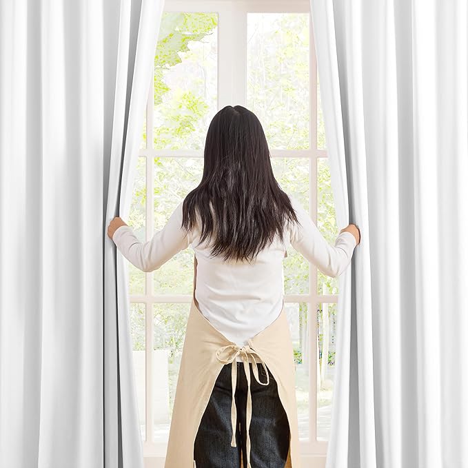 KEQIAOSUOCAI White Blackout Curtains 104 Inches Long, Custom Made Pinch Pleated Memory Trained Window Curtain Panels Drapery for Office Living Room, 40" W x 104" L, Set of 2