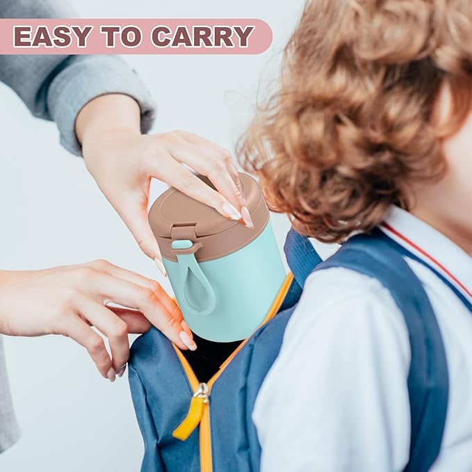 3 Pcs Insulated Food Container for Kids 15.2 oz Portable Stainless Steel Vacuum Insulated Kids Food Jar Leakproof Wide Mouth Soup Containers with Lids and Folding Spoon for Adults Kids