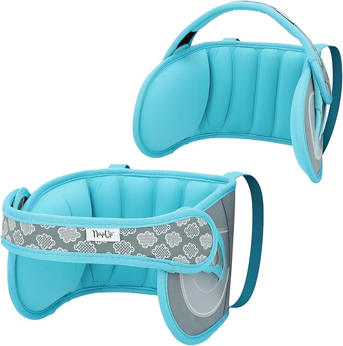 NAPUP Child Head Support for Car Seats – Safe, Comfortable Head & Neck Pillow Support Solution for Front Facing Car Seats and High Back Boosters – Baby Infant Toddler & Kids Travel Accessories (Teal)