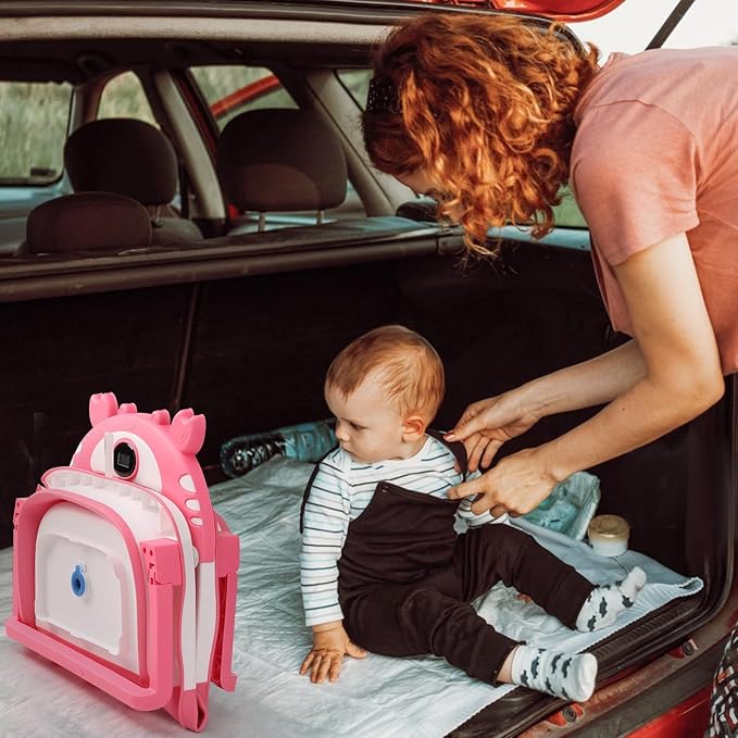 Baby Bathtub,Collapsible Baby Bath Tub with Thermometer & Soft Floating Cushion,Portable Travel Baby Bathtubs for Newborns to Toddlers 0-36 Months(Crab Pink)