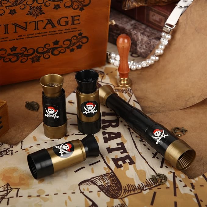 Deekin 100 Pcs Pirate Telescope for Kids Pirate Party Favors Accessories Telescope Toys Spyglass Mini Treasure Hunt for Boat Halloween Birthday Party Supplies