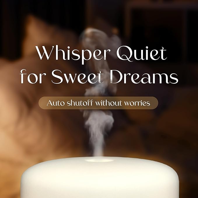 Earnest Living Essential Oil Diffuser White Ceramic Diffuser 100 ml Timers Night Lights and Auto Off Function Home Office Humidifier Aromatherapy Diffusers for Essential Oils