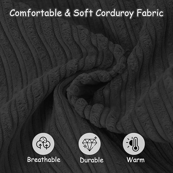 COMAX Bean Bag Chair for Kids 8-12, Toddler Beanbag Bed Corduroy, Convertible Child Bean Chair to Floor Mattress with Filler, Kid Reading Comfy Lounge Couch for Boys and Girls Bedroom, Dark Grey