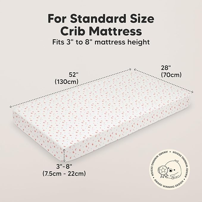 KeaBabies 2-Pack Organic Crib Sheets for Boys, Girls - 52x28 Fitted Crib Mattress Sheet Neutral, Breathable Jersey Cotton Cover for Baby Bed, Toddler Mattress, Soft & Cute Prints (Butterflies)