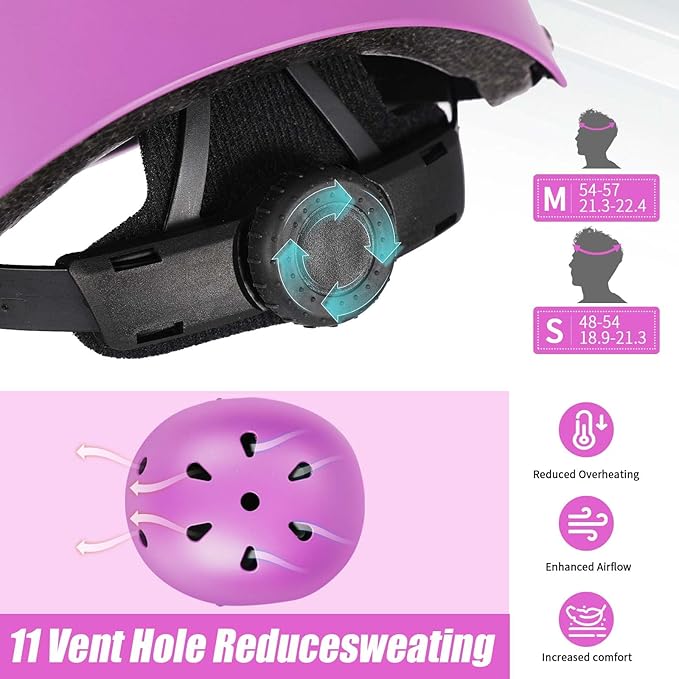 Kids Bike Helmet Set Adjustable Helmet for Ages 3-15 Kids Toddler Boys Girls Youth, Multi-Sport Bicycle Skateboarding Football Rollerskating Scooter Rollerblade Balance Bike Helmets