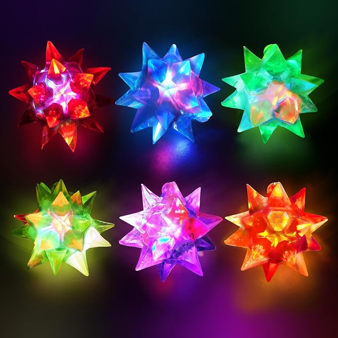HONLYNE150 PCS Flashing Crystal Star Necklaces, Glow Necklaces Bulk Light up Party Favors, LED Glow in The Dark Necklaces for Kids Adults Birthday Glow Party Rave Halloween Goodie Bags Filler
