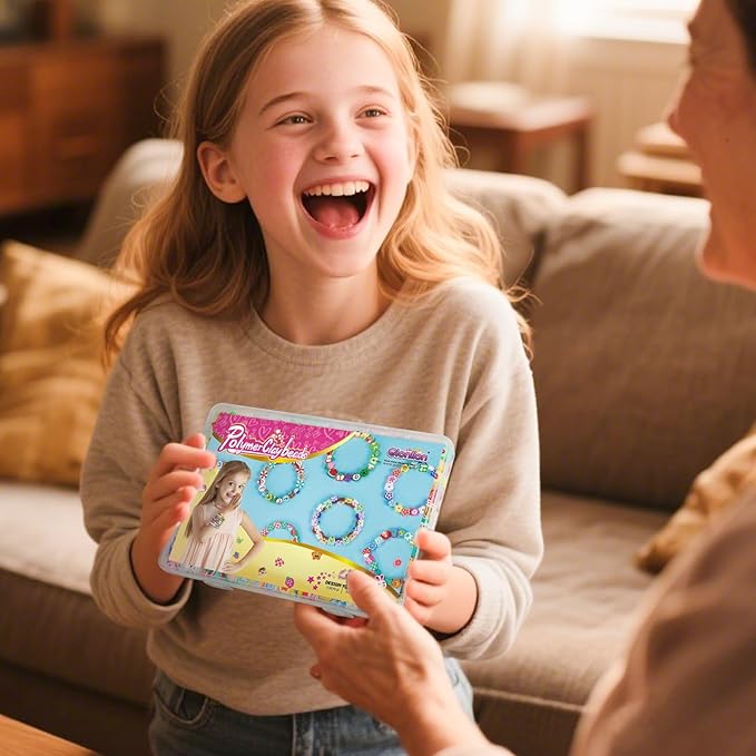 Gionlion 500 Pcs Polymer Clay Beads Bracelet Making Kit，24 Style Animal Fruit Flower Butterfly Bunny Pony Letter Beads Charms for Jewelry Making, DIY Art and Crafts Toys Gifts for 4+ Year Old Kids