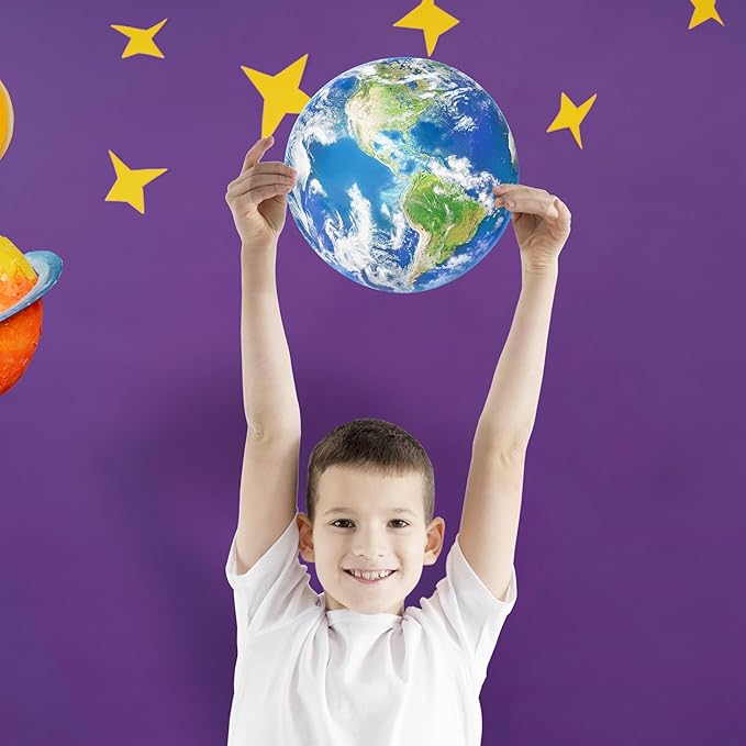 Glow in The Dark Earth for Ceiling, Luminous Planet Wall Sticker, Kids Bedroom Wall Decal, Sticky Fluorescence Earth, Gift for Boys and Girls (Blue)