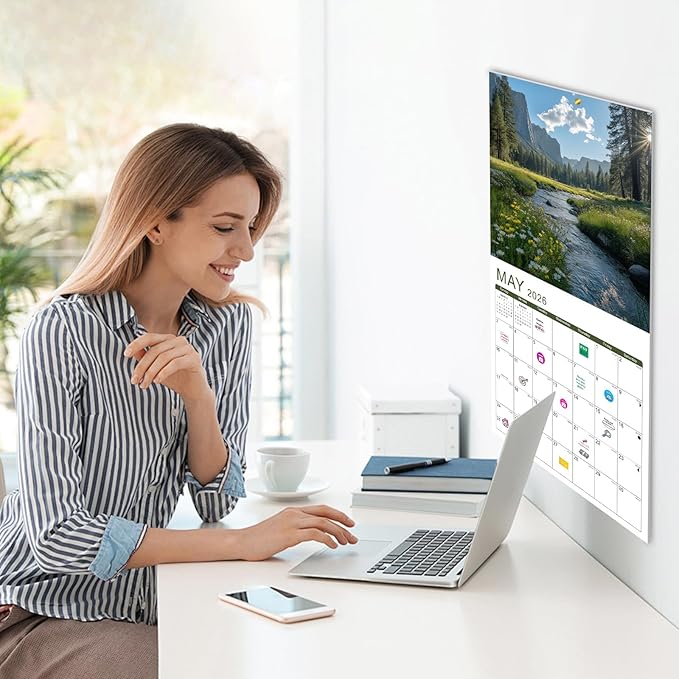 Gannyfer Calendar 2025-2026, 18 Months National Parks Wall Calendar 2025-2026, Large Wall Calendars 12" x 24" Opened, Perfect as Gifts for Friends, Family