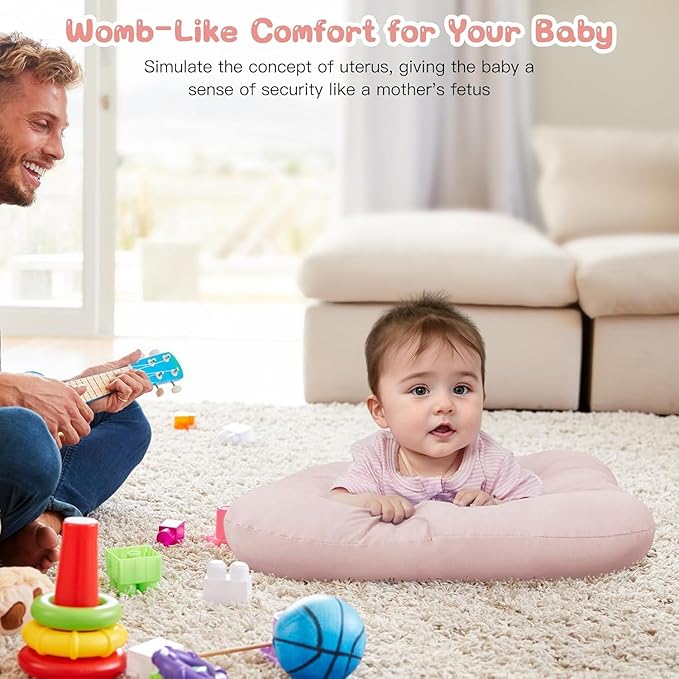 Baby Lounger for Newborn, Bionic Design Baby Lounger, Soft Organic Cotton Breathable Lounger for Infants 0-18 Months (Purple)