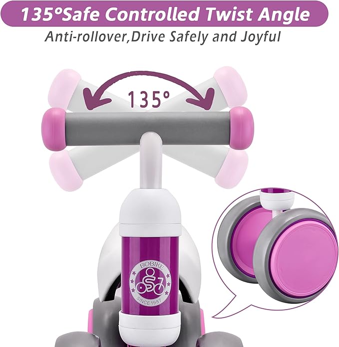 Baby Balance Bike Toys for 12-36 Months Kids Toy Boy and Girls Gifts Toddler Best First Birthday Gift Children Walker No Pedal Infant 4 Wheels Bicycle (Classic, Purple)