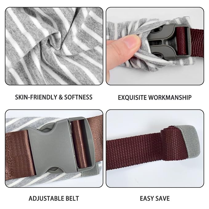 Baby Wraps Carrier Newborn to Toddler, Kangaroo Baby Easy Wearing Wrap, Adjustable Soft Baby Holder Front Chest Sling Carriers Perfect Infant Essentials Gifts (Striped Grey, Cotton)