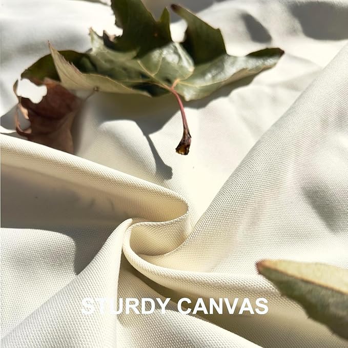 4’9” x 6’3” White Lightweight Water-Resistant Canvas Mat – Picnic, Outdoor, Beach, Park, Camping, Toy Mat