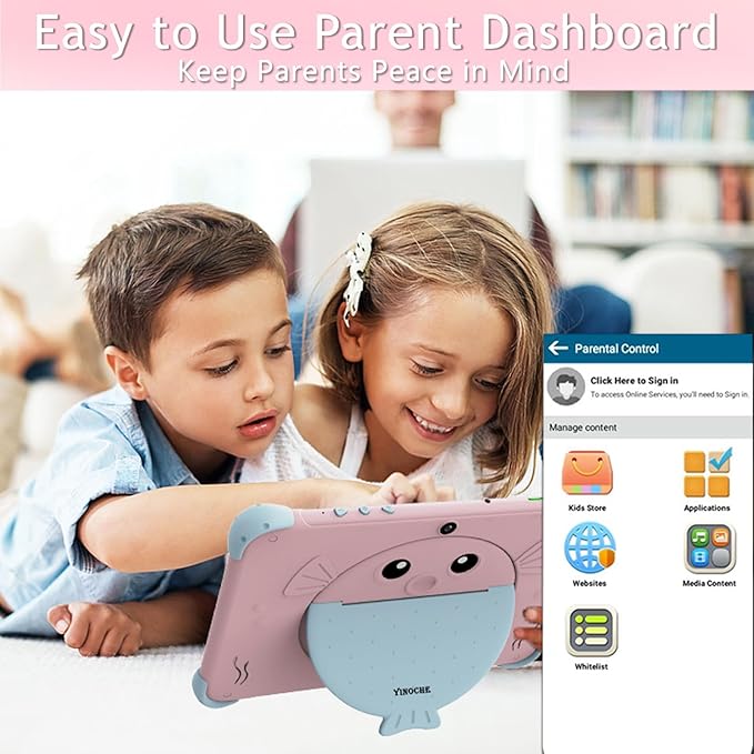 Kids Tablet 10 inch, Android Toddler Tablet for Kids with Case, Dual Cameras, Parental Control,Pre-intalled Apps, 32GB (512TB TF Card Expandable),Great Tablets for Toddlers and Children (Pink)