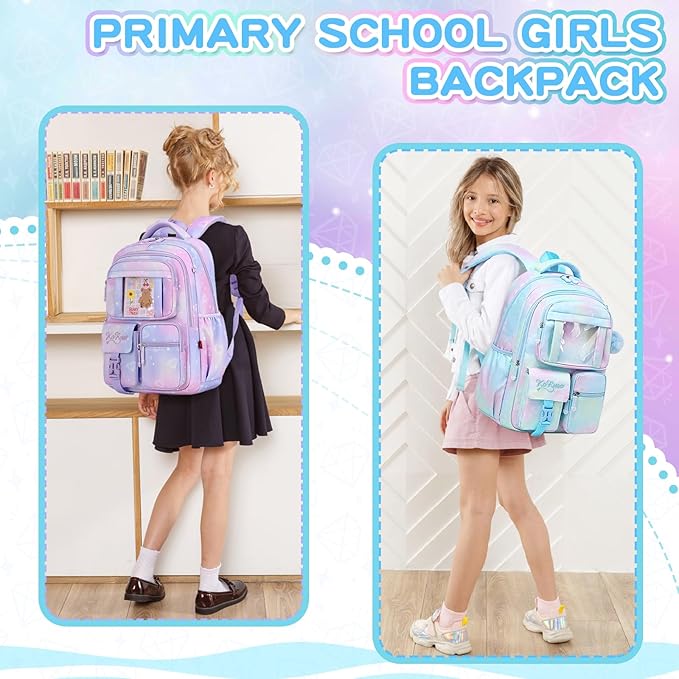 Kids Backpack for Girls - School Bags for Middle School Students - Book Bag for Elementary Primary - Blue