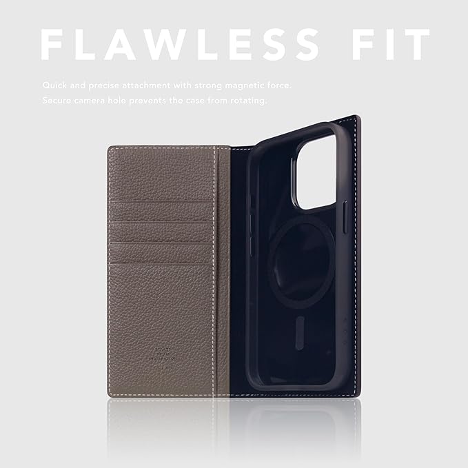 D8 Full Grain Leather Wallet Case for iPhone 15 Pro - [2-in-1] Handcrafted Detachable Diary Style with Magnetic MagSafe Back Cover, Gift Box Included (Etoffe Cream)