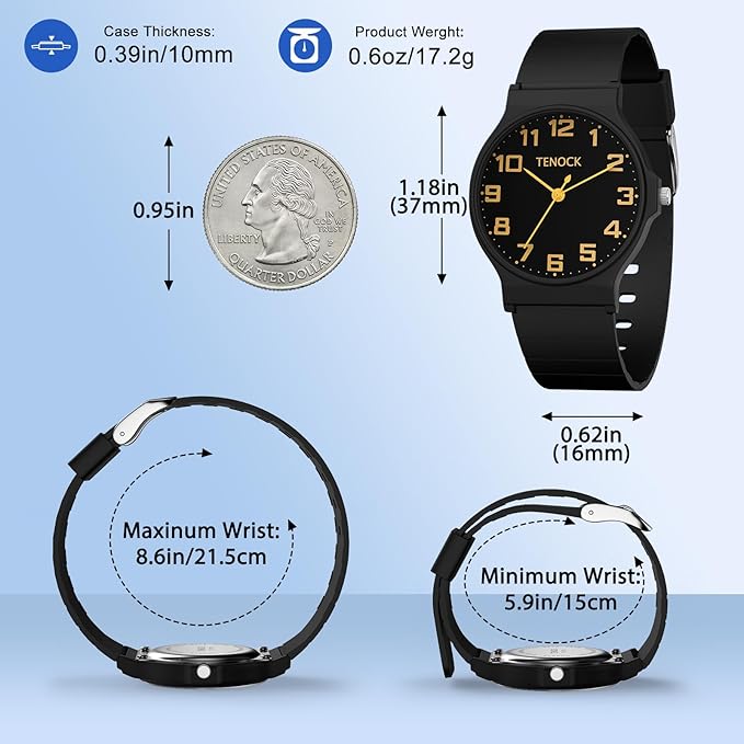 Kids Analog Watch Boys Girls, 30M Waterproof, Sports Watch for Boys, Easy to Read Children's Thin Dial Wrist Watches with Soft Band, for Ages 5-15 Kids Great Birthday Gifts Christmas Day