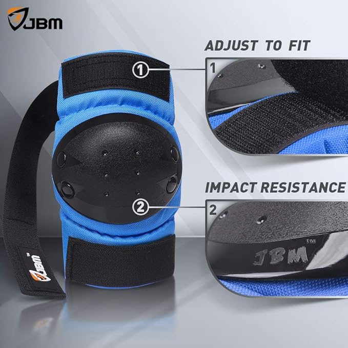 JBM Adult & Kids Knee Pads Elbow Pads and Wrist Guards for Inline Skating, Roller Skating, Skateboarding, Scootering