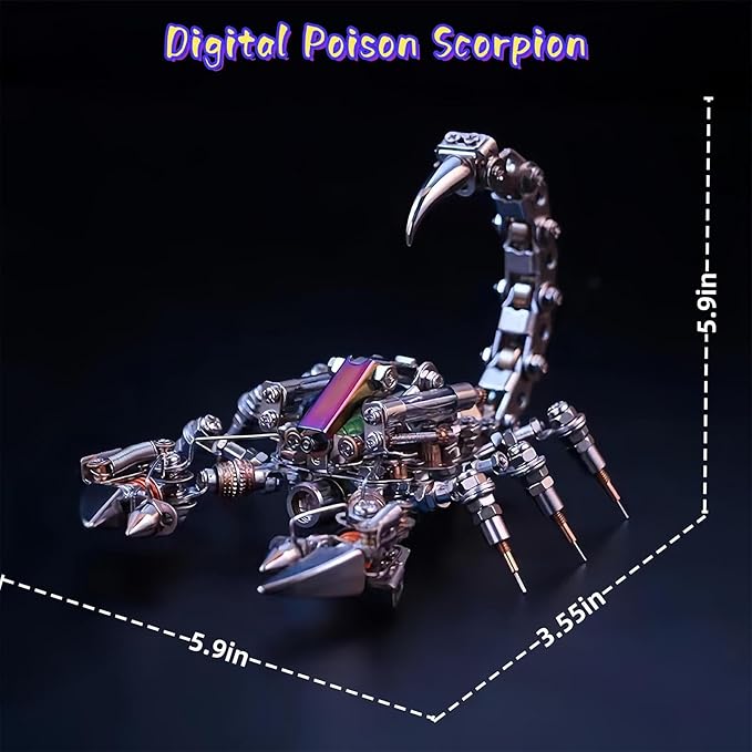 Adult 3D Metal Puzzle, Punk Scorpion Metal Model Set, 3D Puzzle Mechanical Insect Building Blocks, Fun DIY Assembly,high-end Men's Gifts.