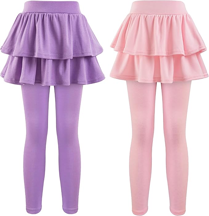 Girls School Uniform Pants Leggings with Skirts Stretch Warm Jegging 4-12 Years
