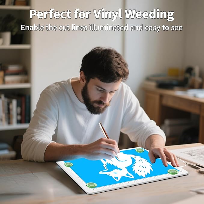 Elice Magnetic A4 Light Board for Diamond Painting, Ultra-Thin Tracing LED Light Box with Side Buttons, Super Bright Diamond Art Light Pad, Light Table for Drawing, Sketching, Weeding Vinyl - White