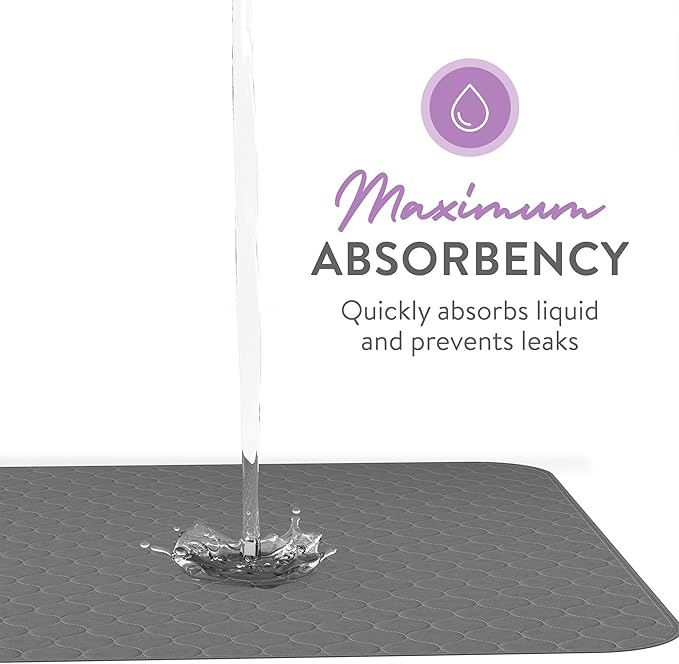 Inspire Underpads | Stain Hiding Gray Reusable Incontinence Bed Pads | Waterproof Mattress Pad | for Adults Babies and Dogs (34 X 52 - 1 Pack)