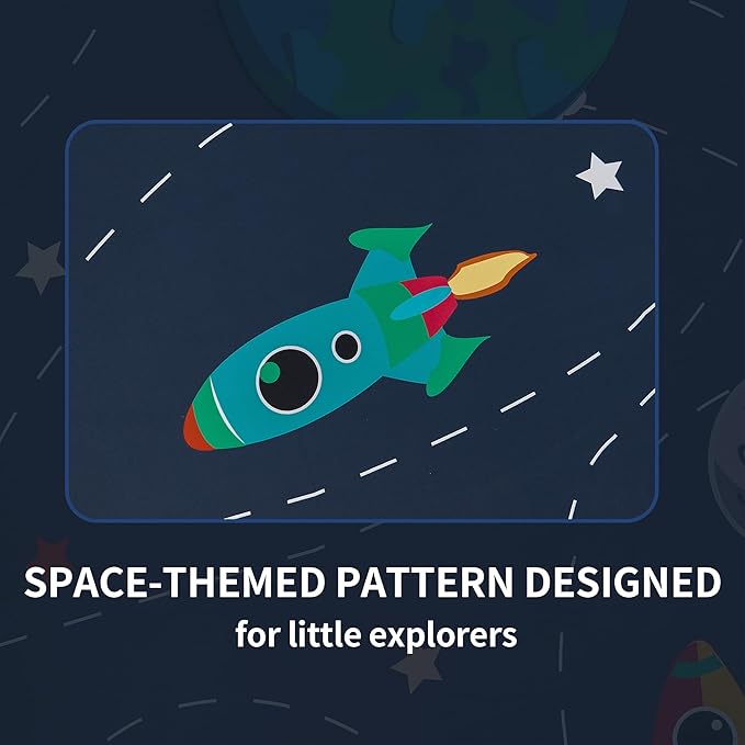 Kids Space Themed Blackout Curtains - 2 Panels, Each W42×L72, 100% Blackout, Perfect for Bedroom and Nursery, Energy Saving with Vibrant Cosmos Patterns