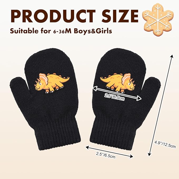 Baby Winter Mittens Toddler Stretch Knit Gloves Magic Warm Glove for Baby Boys Girls