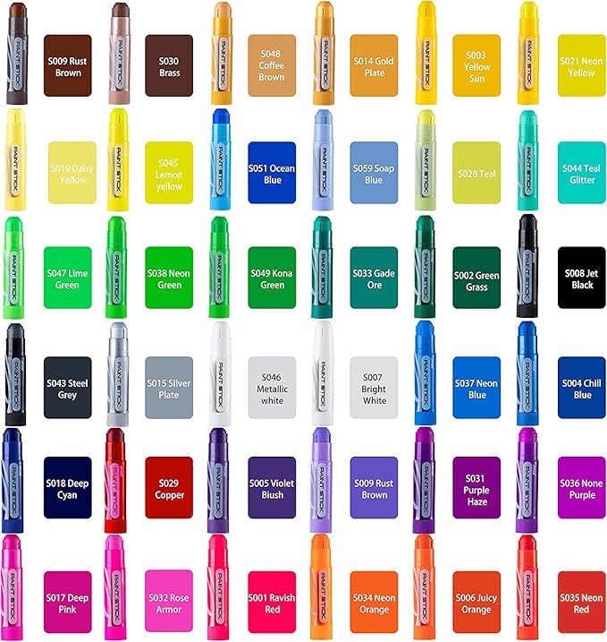 JOYIN 36 Colors Washable Tempera Paint Sticks, Art Supplies, Paint for Kids, Quick Drying and No Mess Arts Project, Gifts for Kids and Artists