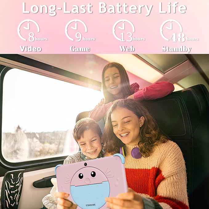 Kids Tablet 10 inch, Android Toddler Tablet for Kids with Case, Dual Cameras, Parental Control,Pre-intalled Apps, 32GB (512TB TF Card Expandable),Great Tablets for Toddlers and Children (Pink)