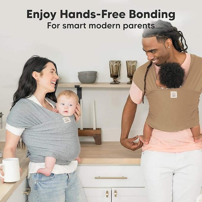 KeaBabies Baby Wrap Carrier - All in 1 Original Baby Carrier Newborn to Toddler Sling, Easy to Wear, Hands Free Bonding, Lightweight, Breathable Infant Wraps (Rainbow)