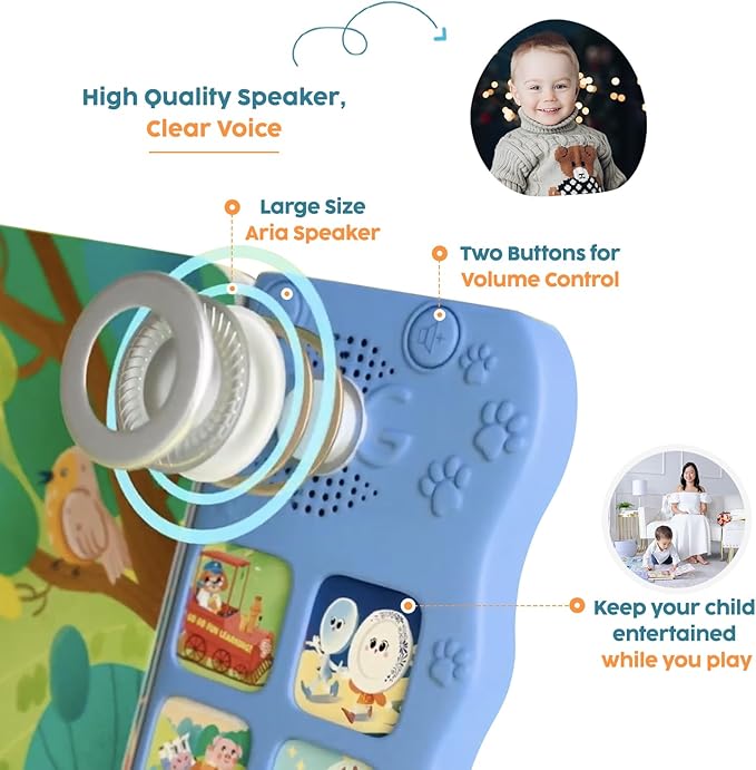 GO GO 9 Creative Animal Nursery Rhymes: Interactive Book for 1 Year Old, Sound Books for Toddlers 1-3, Musical Books for Toddlers 1-3, Music Book for Toddlers 1-3, Baby Books with Sound, Singing Books