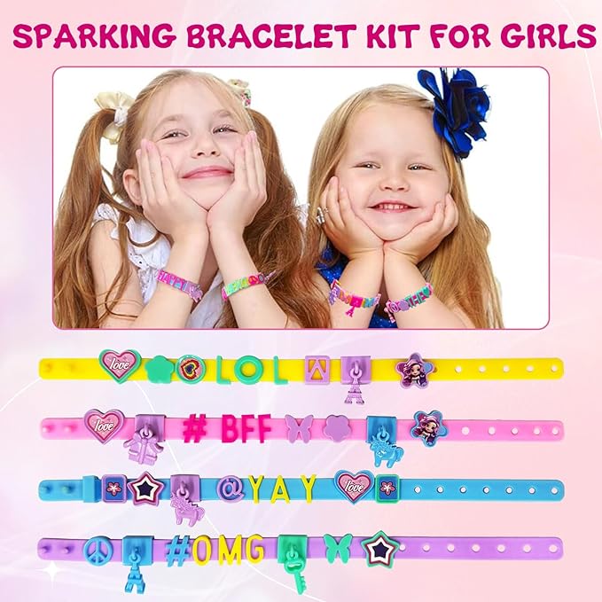 Art & Craft Kits for Kids, DIY Friendship Bracelet Making Kit for Girls, Jewelry Making with Charm & Stickers, Birthday Gifts for Ages 5-12, Toys for Ages 5, 6, 7, 8, 9, 10, 11, 12 Years Old