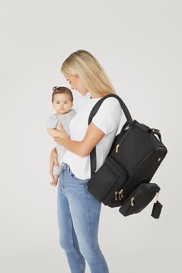 Huggies Signature Hug Pack Diaper Backpack, Black, O/S