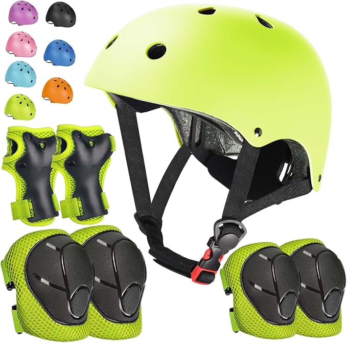 Kids Bike Helmet Set Adjustable Helmet for Ages 3-15 Kids Toddler Boys Girls Youth, Multi-Sport Bicycle Skateboarding Football Rollerskating Scooter Rollerblade Balance Bike Helmets