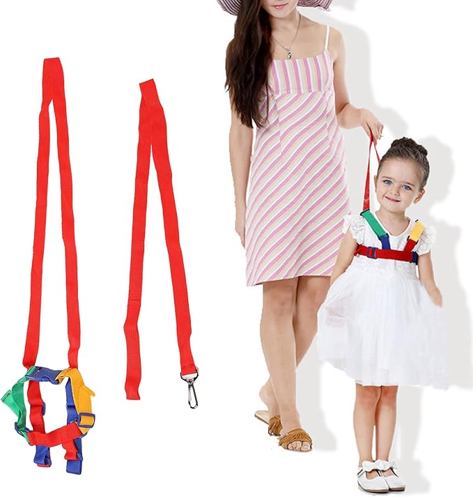 Dioche 2 in 1 Toddler Leash & Anti Lost Wrist Link for Toddlers, Breathable Regulable Shoulder Straps, Polyester Kid Safety Leash for Boys & Girls