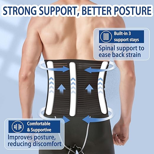 Abdominal Binder for Post Surgery & Postpartum Recovery, Abdomen Hernia Support Belt for Women & Men (Black, X-Large)