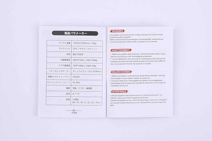 1000X Handheld Microscope for Kids 4K 2.0" Screen Rechargeable Mini Pocket Digital Microscopes w/Slides Kit Portable Edu Gift Age 4-6 8-12 Children Students (Purple)